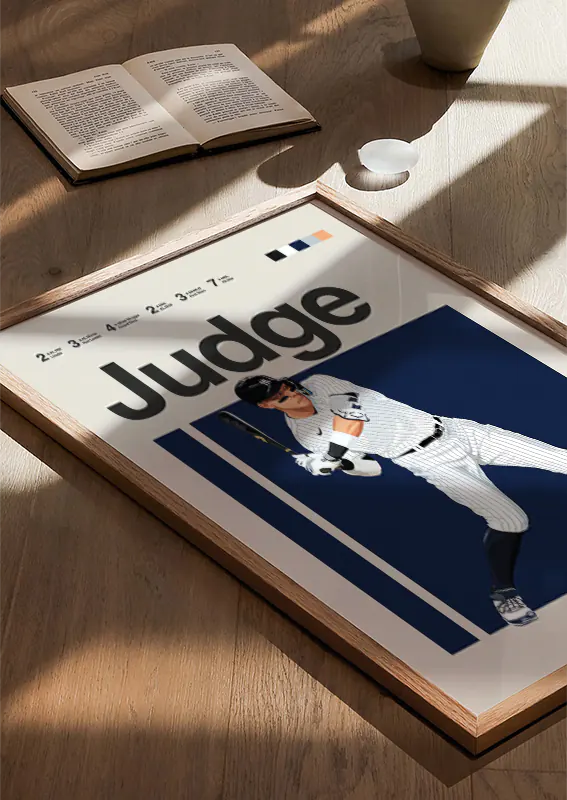 yankees baseball print with aaron judge