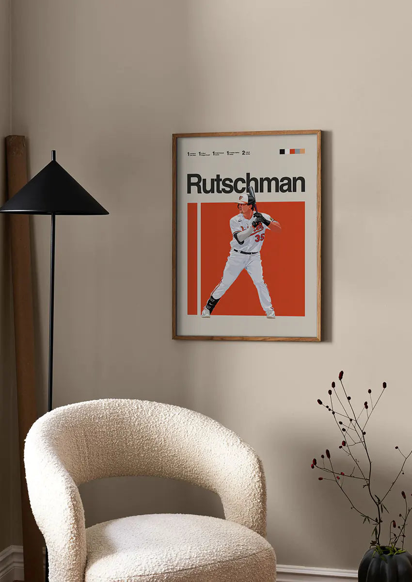 illustrated baseball print of adley rutschman