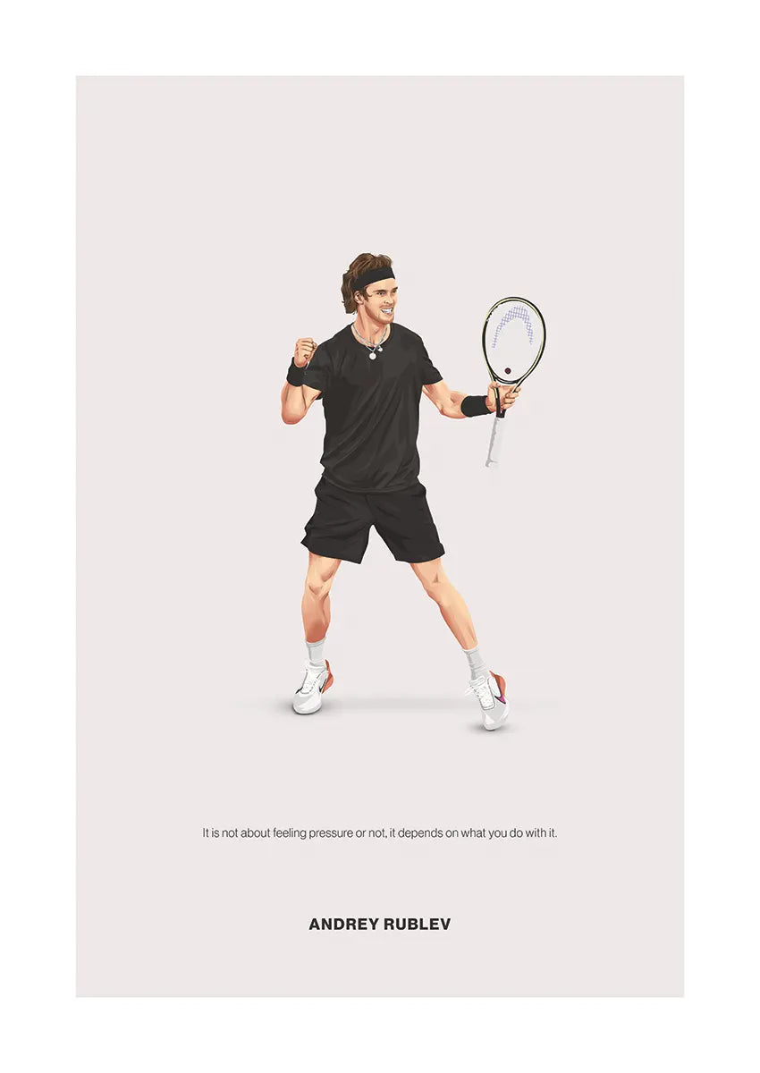 Andrey Rublev Tennis Poster - Motivational Sports Quote Wall Art