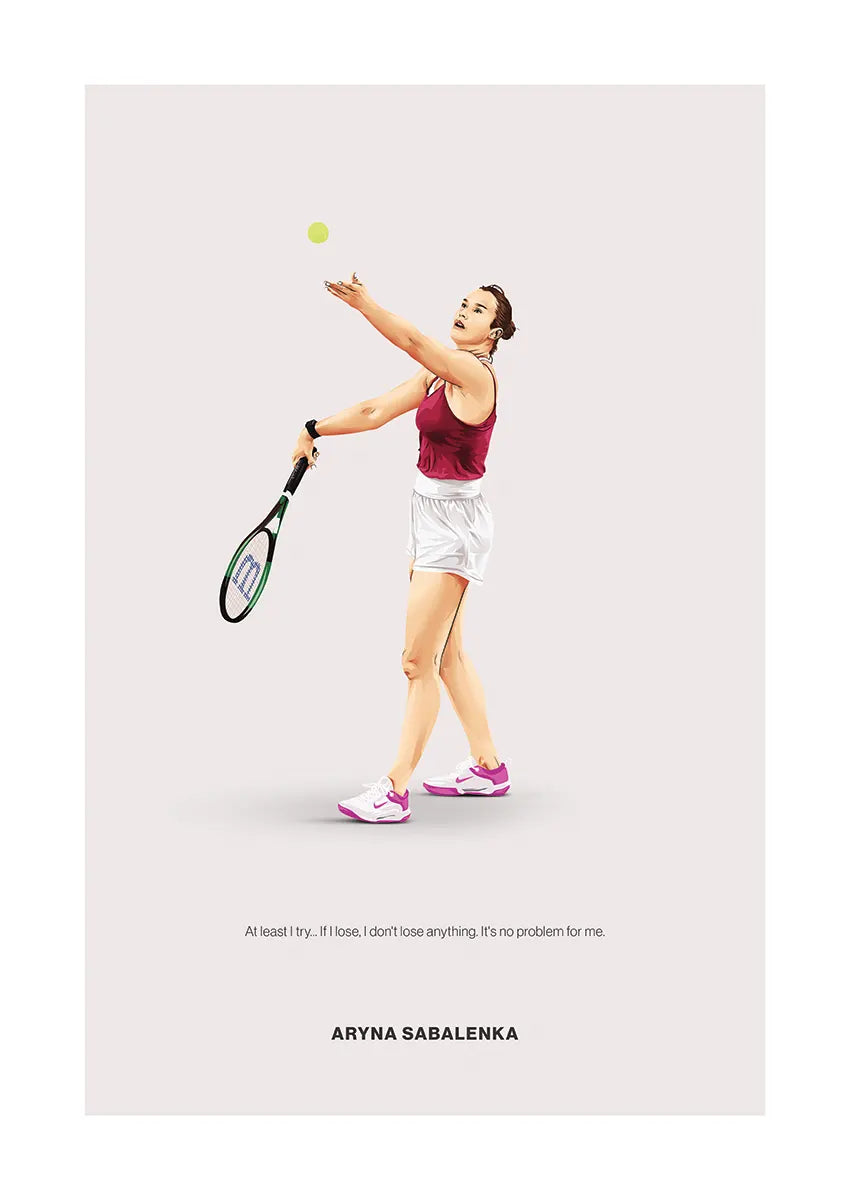 Aryna Sabalenka Poster - Motivational Tennis Print with Quote in Modern Style