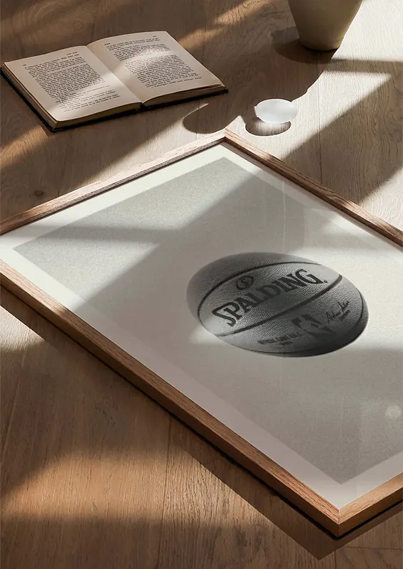 Basketball art for game room or office featuring iconic NBA official ball