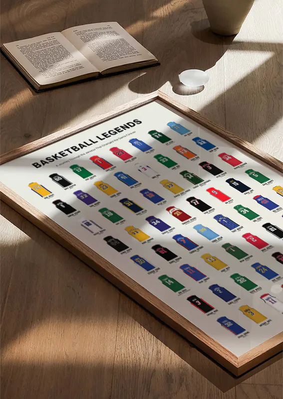 NBA fan gift poster for game room, office, or sports-themed decor