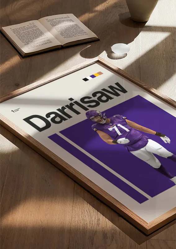 Minnesota Vikings offensive lineman art print for sports fans