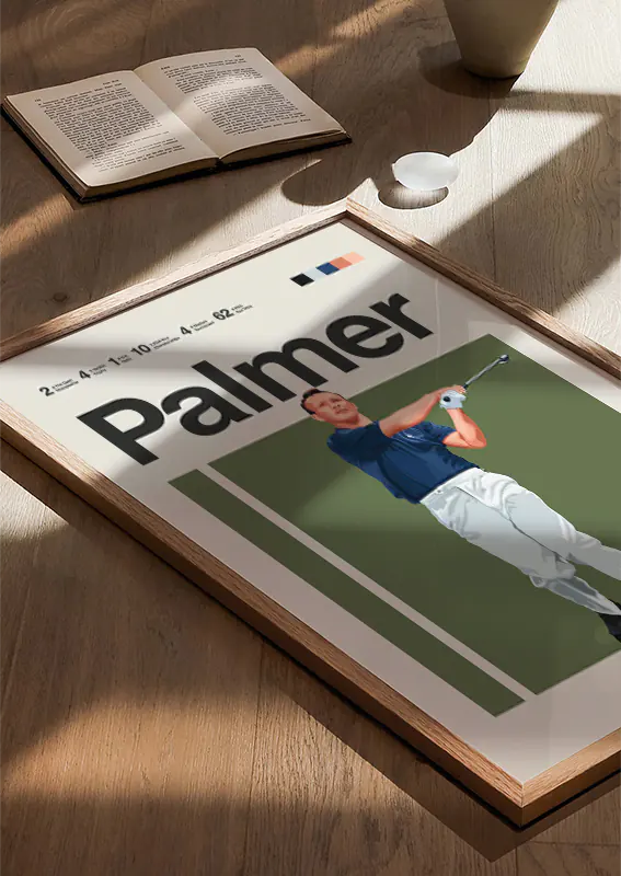sports wall art for office or game room featuring iconic golf athlete