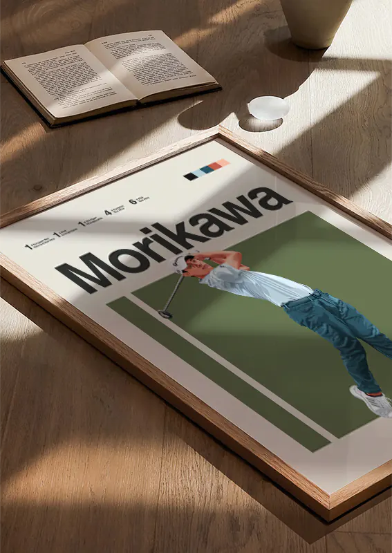 modern sports print featuring Collin Morikawa perfect for game room or office