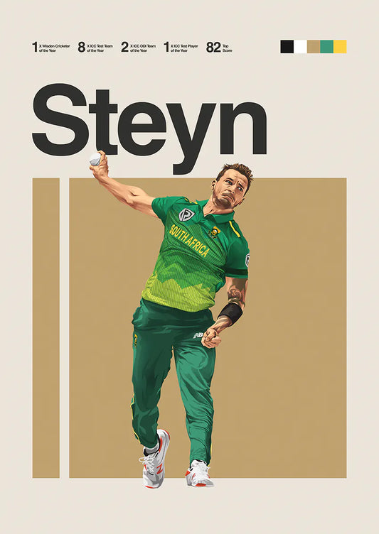 Dale Steyn bowling poster in South Africa ODI kit