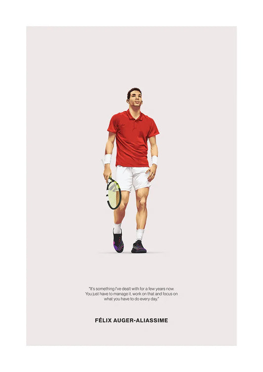 Félix Auger-Aliassime tennis poster with motivational quote