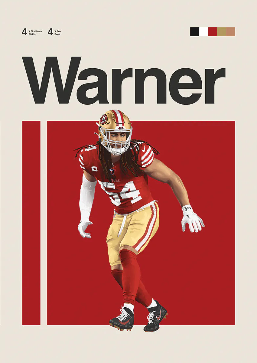 Fred Warner poster in San Francisco 49ers uniform
