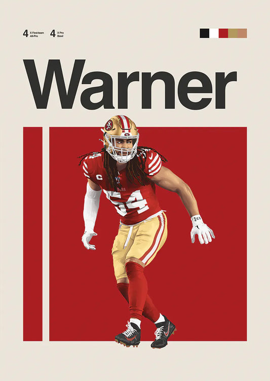 Fred Warner poster in San Francisco 49ers uniform