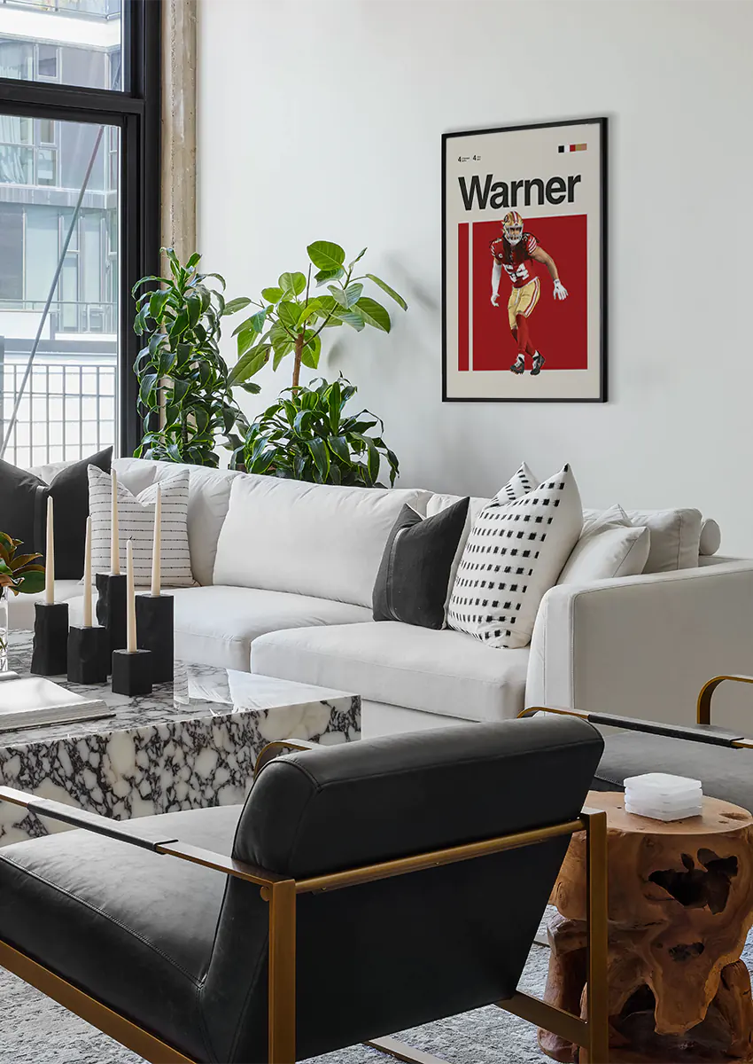 NFL linebacker wall art featuring Fred Warner