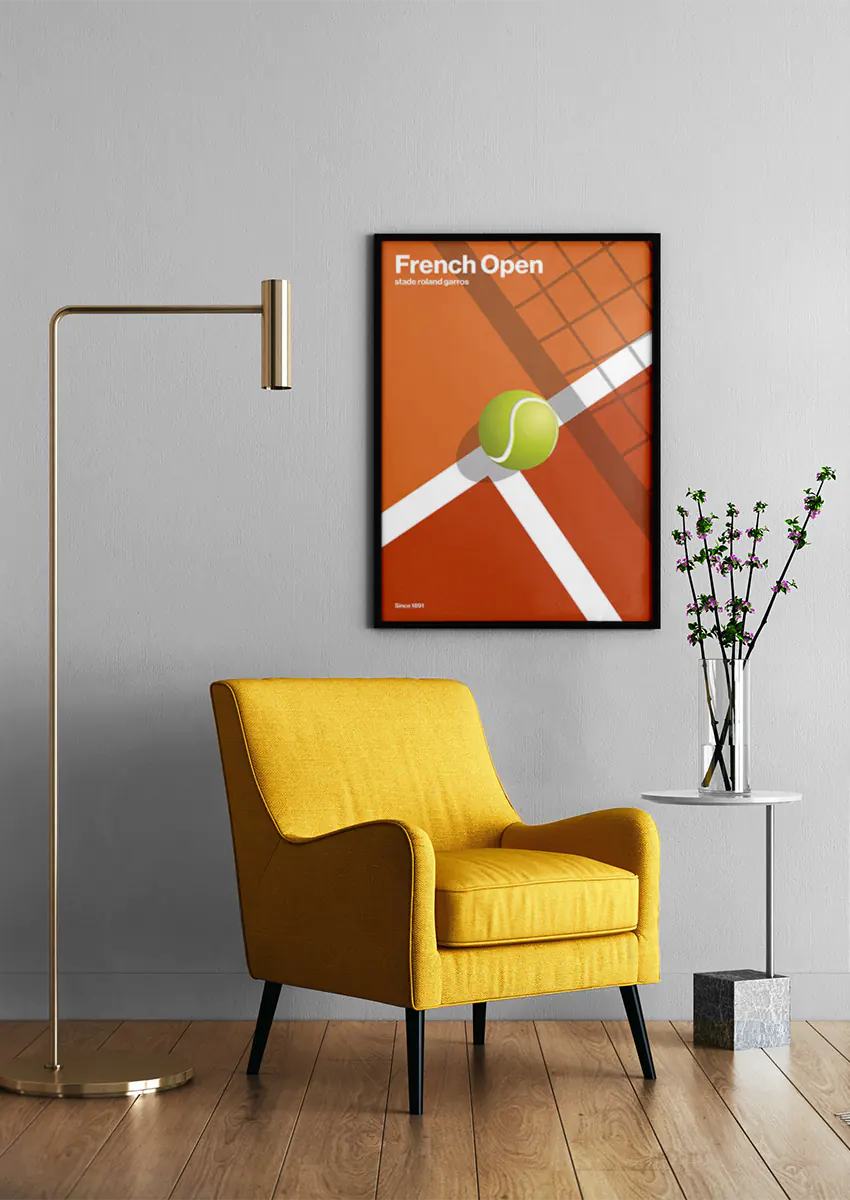 modern french open wall art inspired by roland garros