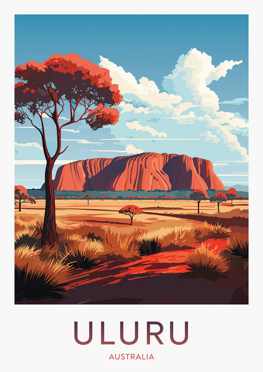 Uluru Australia landscape poster with desert view