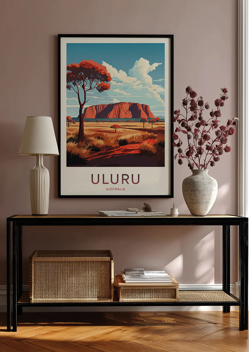 Australian Outback wall art featuring Uluru and red earth