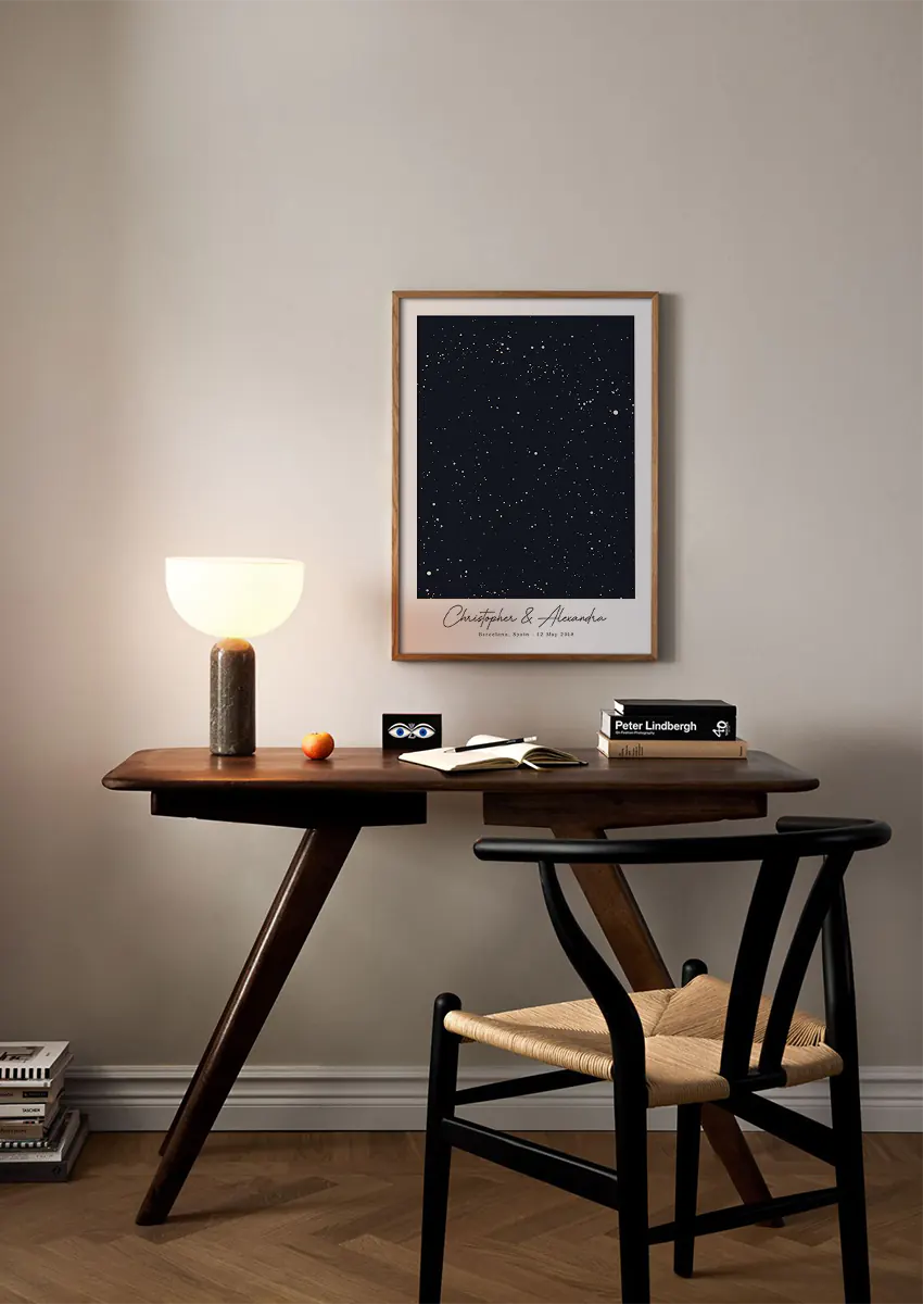 Personalized constellation map print with custom text and design