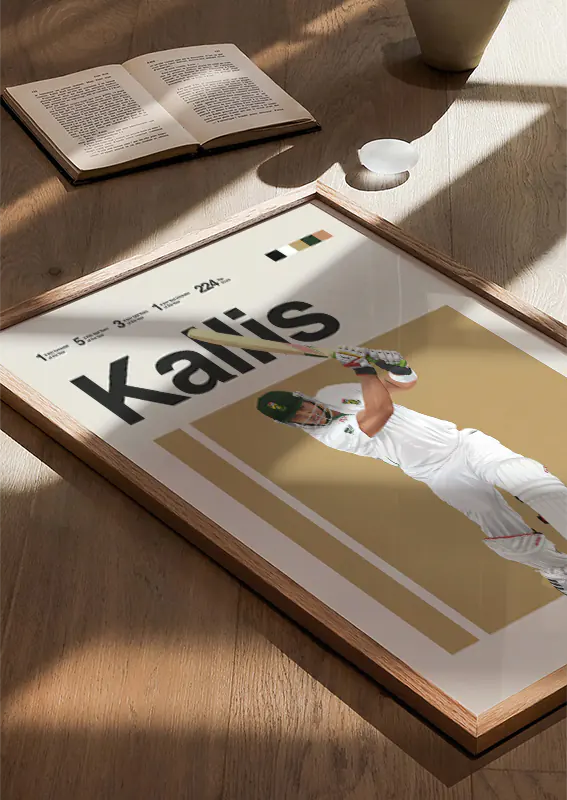 minimalist cricket poster jacques kallis in whites