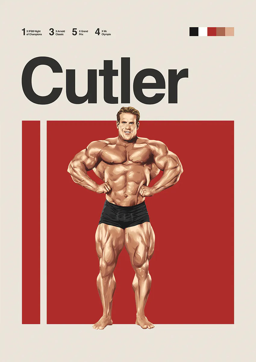 Jay Cutler poster in bodybuilding competition pose