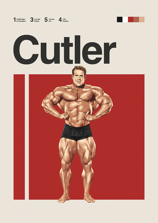 Jay Cutler poster in bodybuilding competition pose