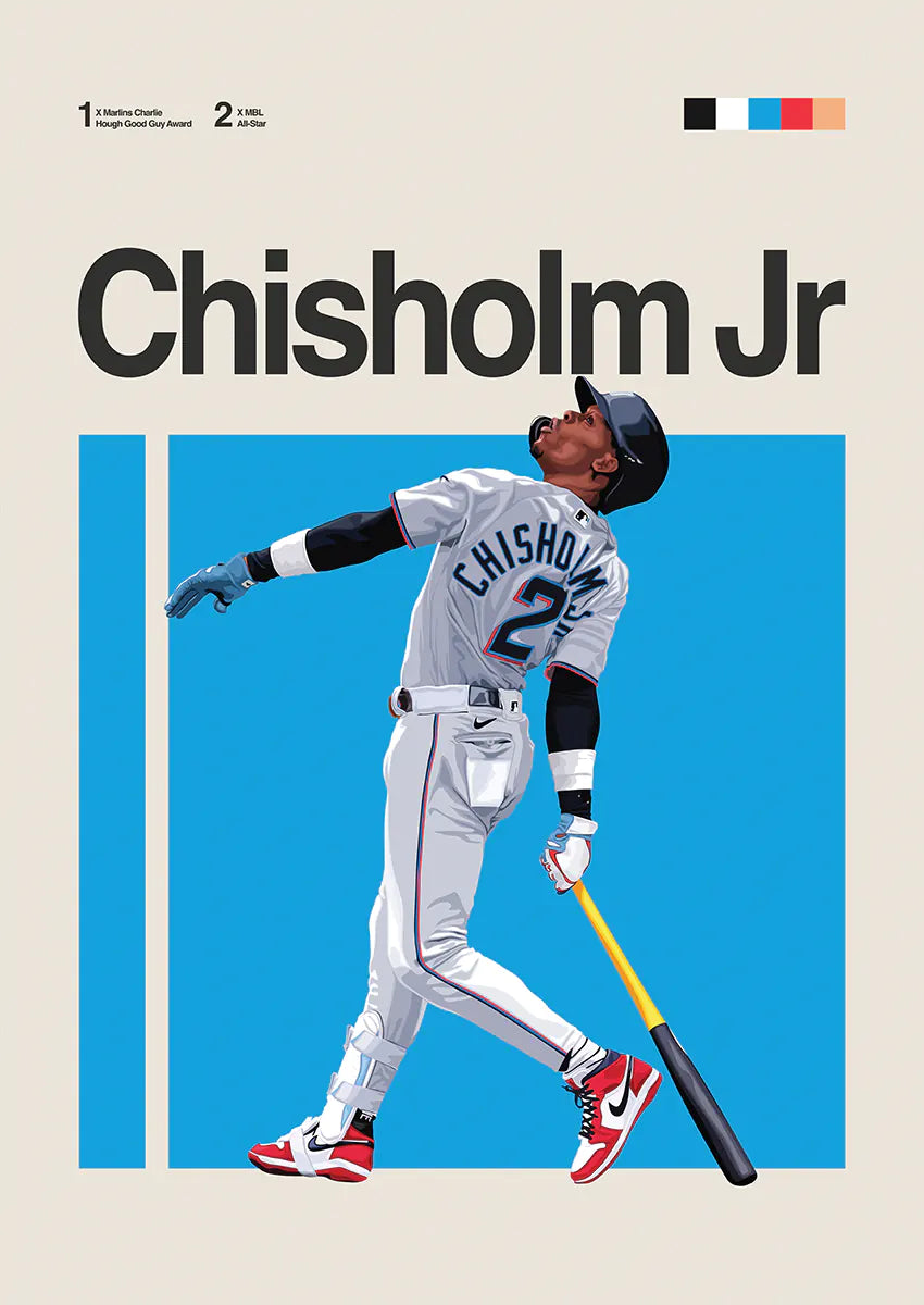 jazz chisholm jr poster miami marlins wall art