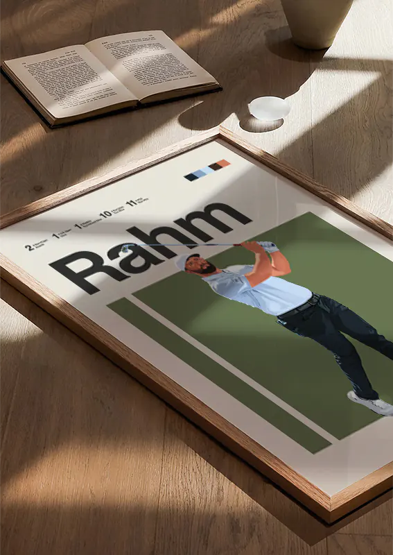 contemporary sports poster of Jon Rahm for office, studio, or modern interiors