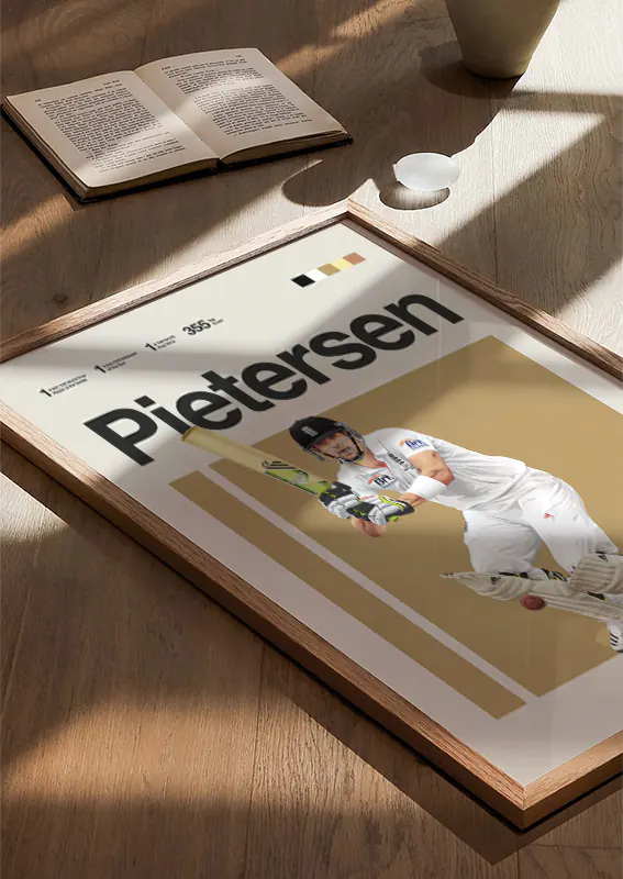 minimalist sports poster kevin pietersen in whites