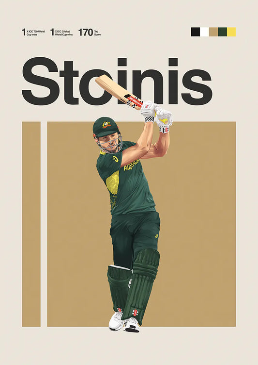 marcus stoinis cricket poster for wall decor