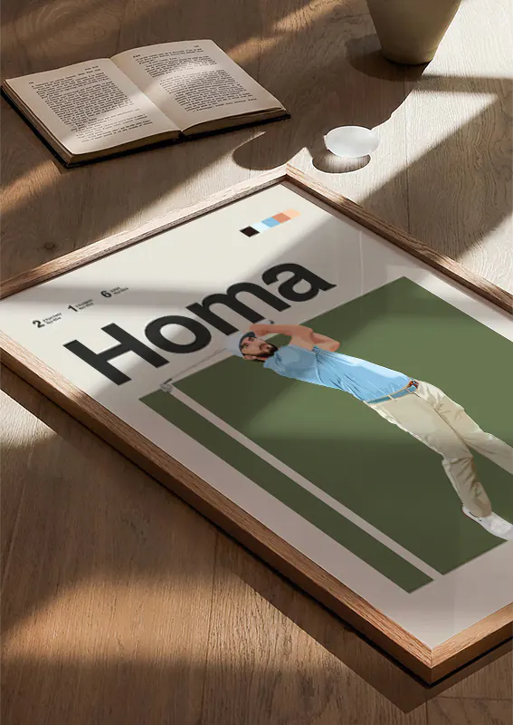 stylish PGA Tour golf wall decor with Max Homa illustration