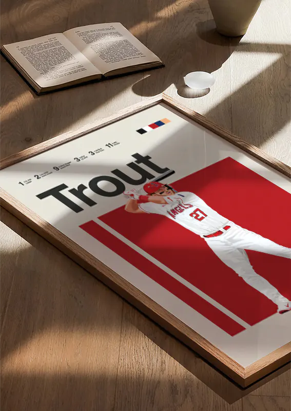 mvp baseball player illustration poster for game room or office
