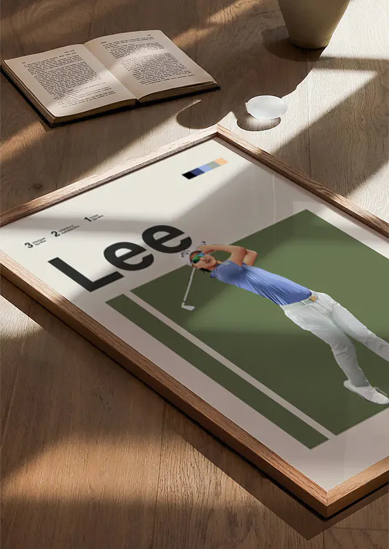 minimalist golf decor with Min Woo Lee swing print