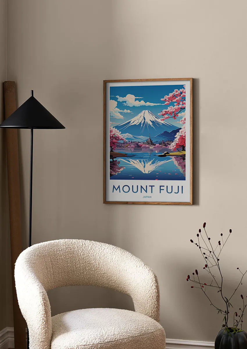 japan landscape wall art of mount fuji and pagoda