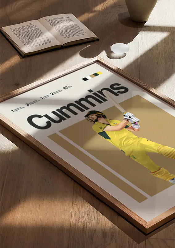 australian cricket captain pat cummins sports poster