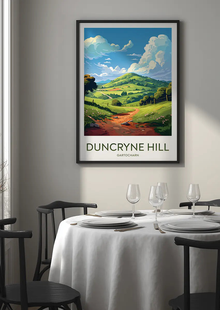 Green countryside wall art featuring Gartocharn landscape