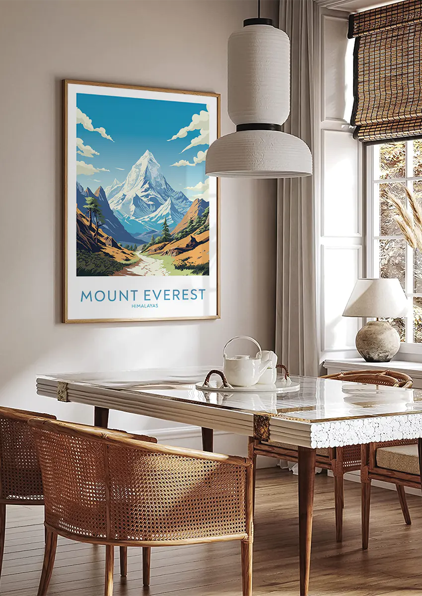 himalayas landscape wall art of snow peak and valley path