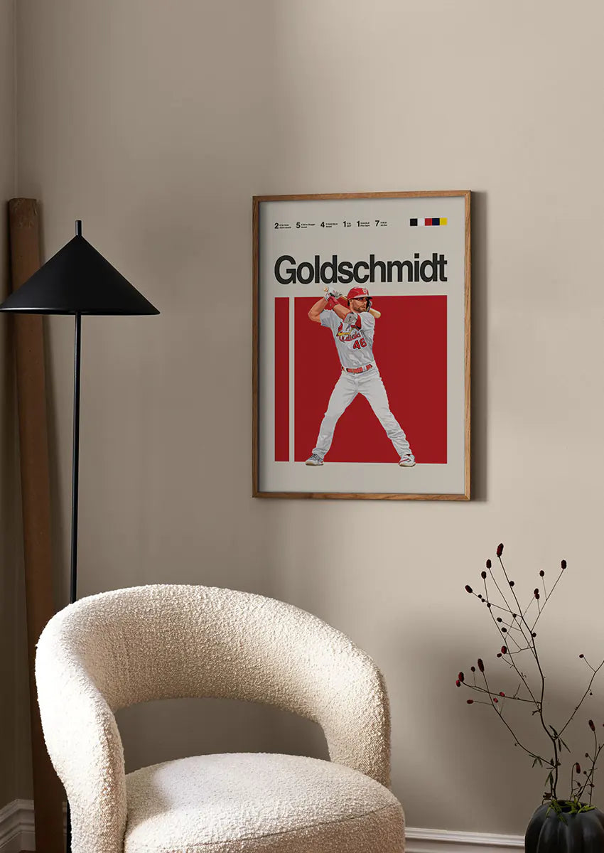 St. Louis Cardinals sports wall art featuring Goldschmidt at bat