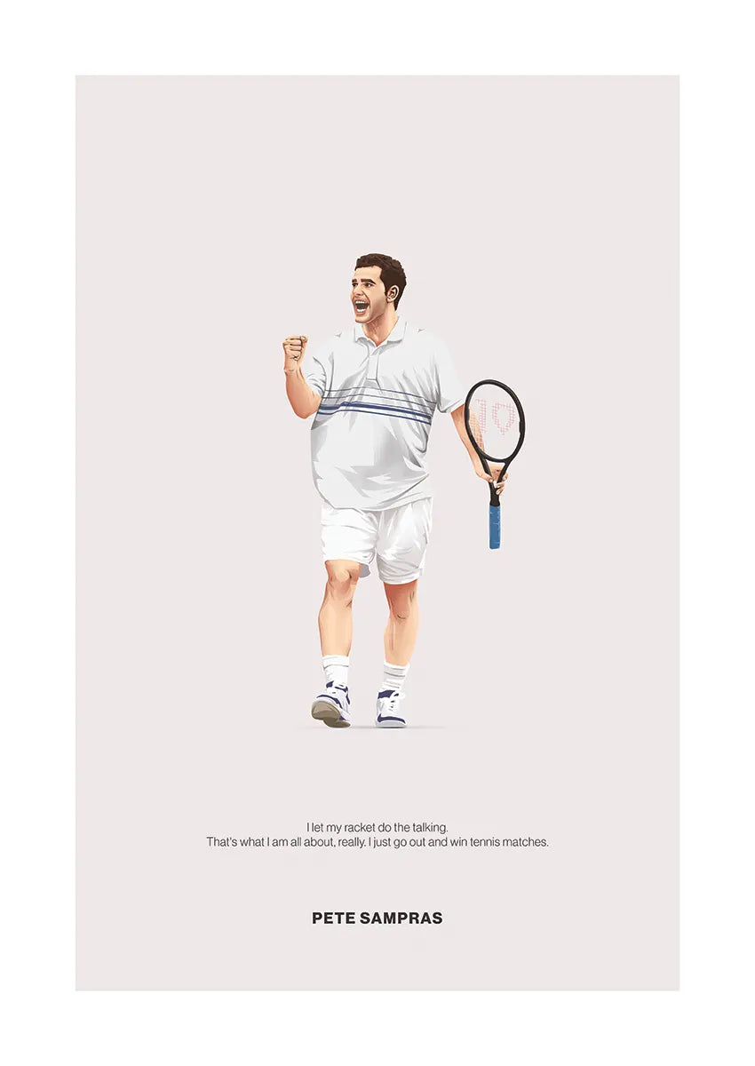 Pete Sampras tennis art print minimalist poster with quote