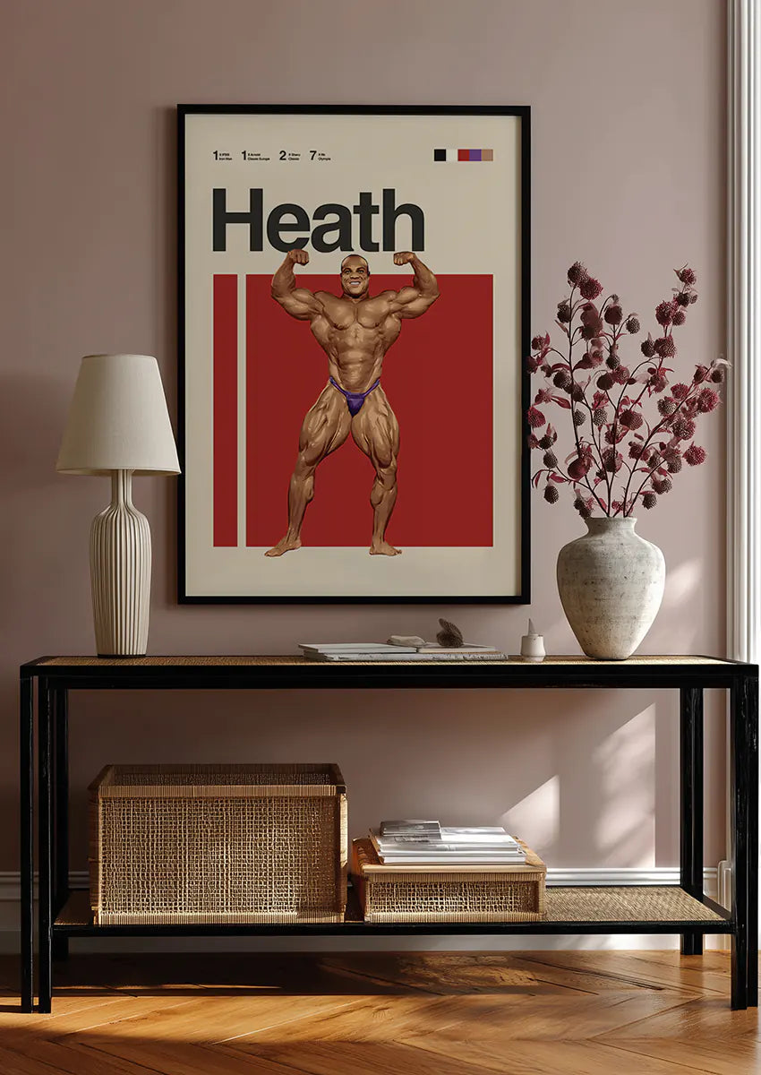 Bodybuilding wall art of Phil Heath in double biceps pose