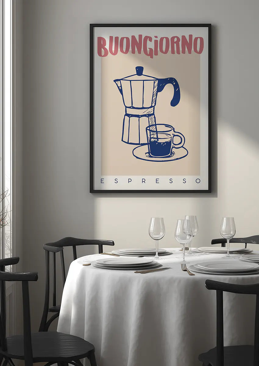 Buongiorno Espresso wall art for kitchen or dining room
