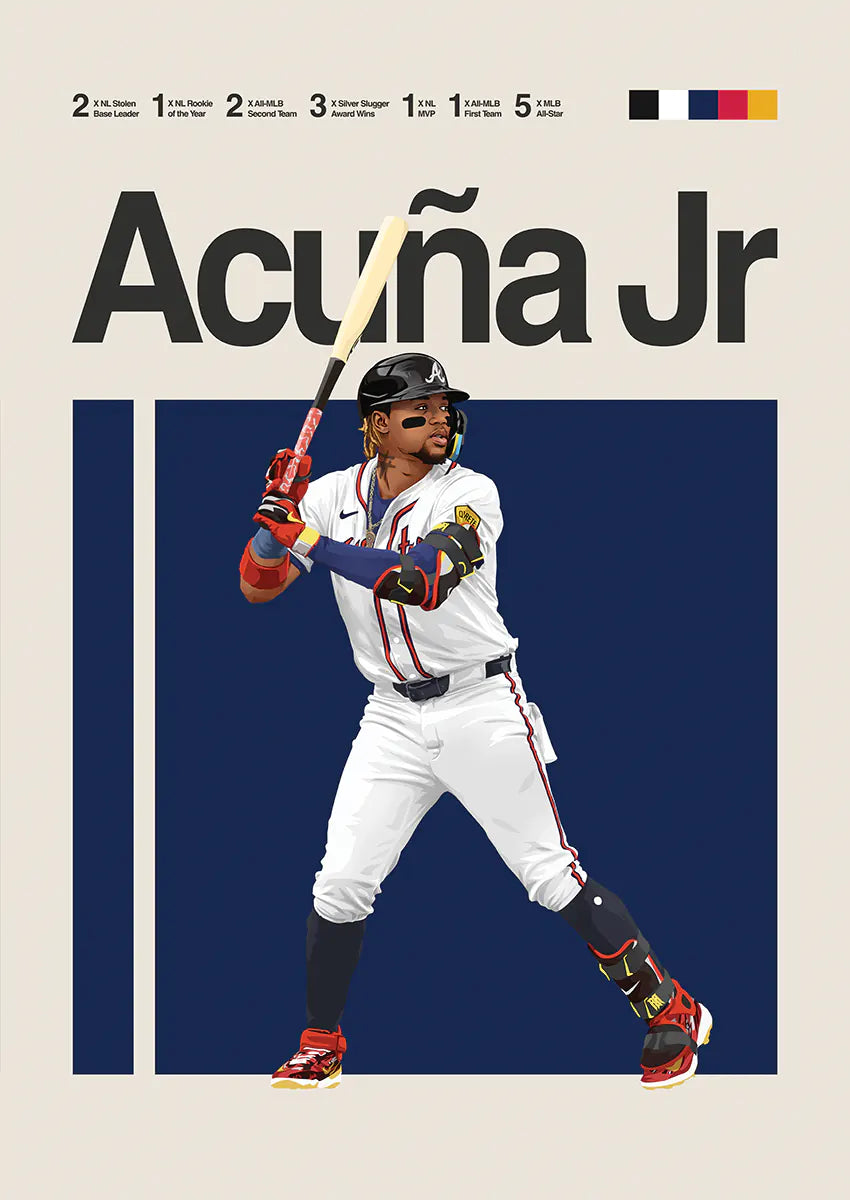 Ronald Acuña Jr poster featuring Atlanta Braves batter at the plate