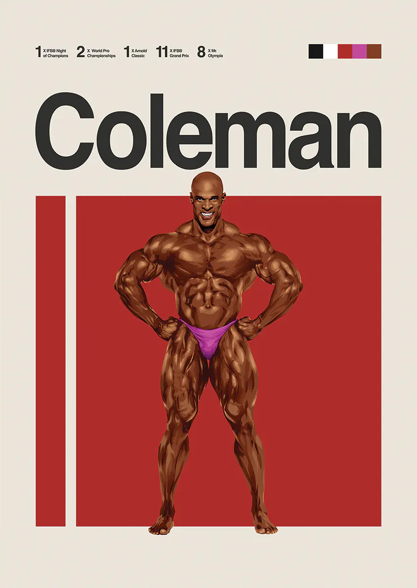 Ronnie Coleman poster in legendary bodybuilding pose
