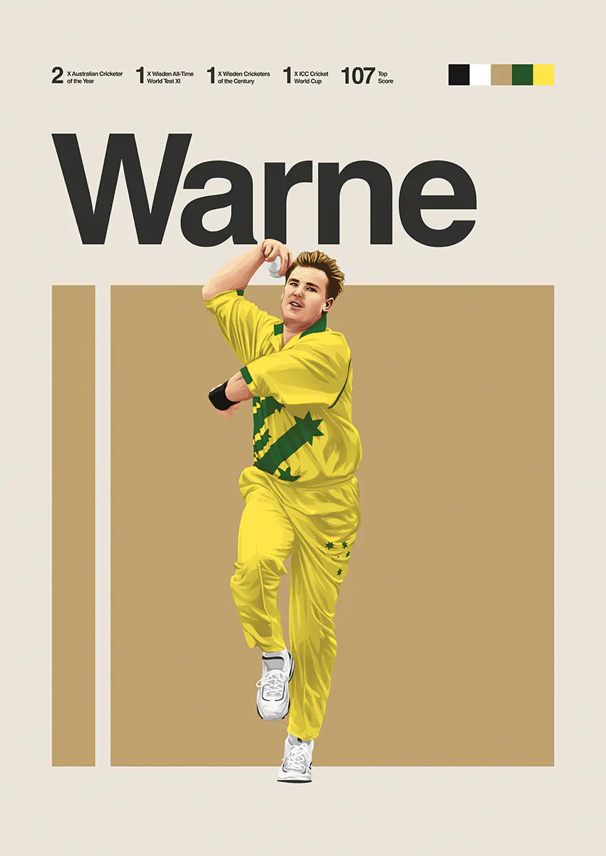 shane warne poster australian cricket spin legend