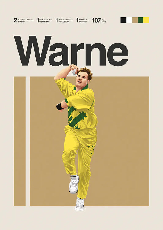shane warne poster australian cricket spin legend