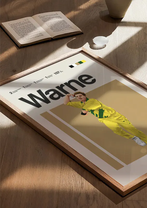 shane warne minimalist sports poster for fans and collectors