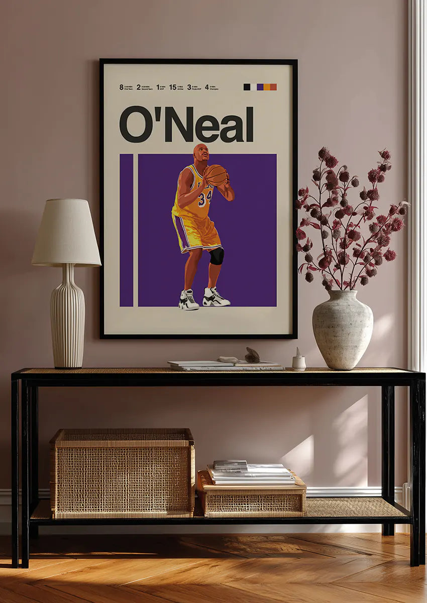Shaq basketball artwork with classic stance and jersey