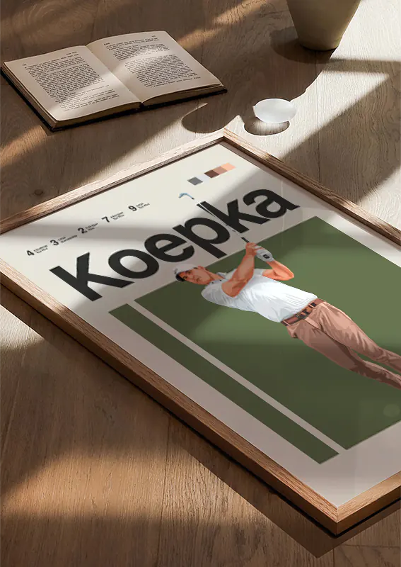 golf wall art of Brooks Koepka perfect for office or game room decor