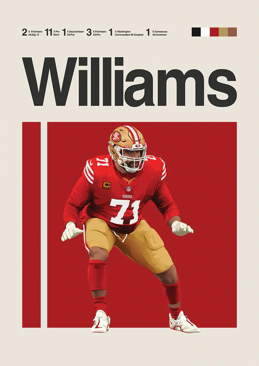 Trent Williams poster featuring San Francisco 49ers legend in action