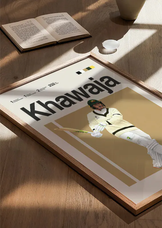australian test cricketer usman khawaja poster print