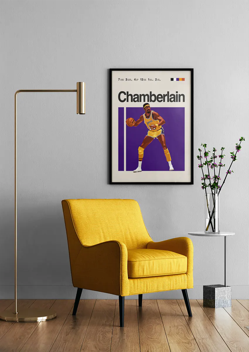 NBA legend Wilt Chamberlain artwork for basketball fans