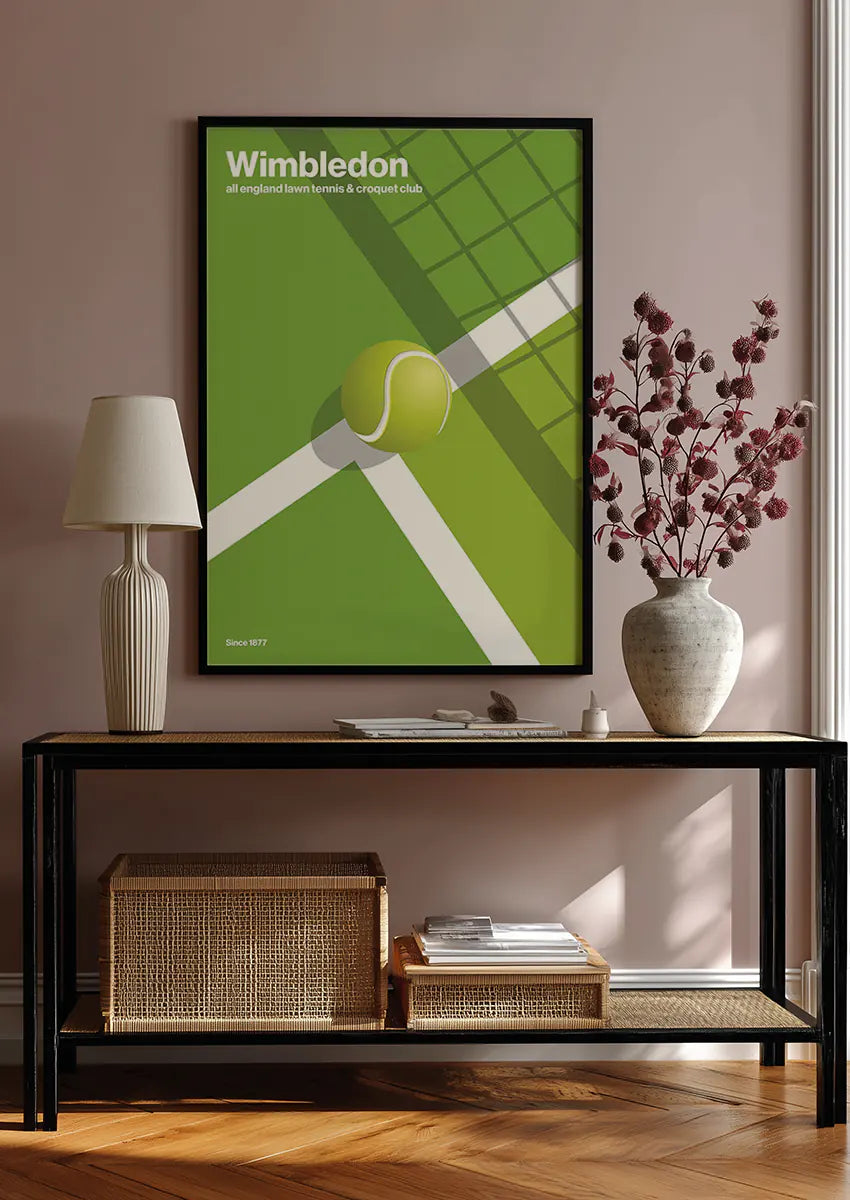 modern wimbledon tennis artwork for game room decor