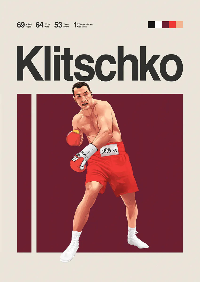 Wladimir Klitschko poster featuring legendary boxer in red trunks