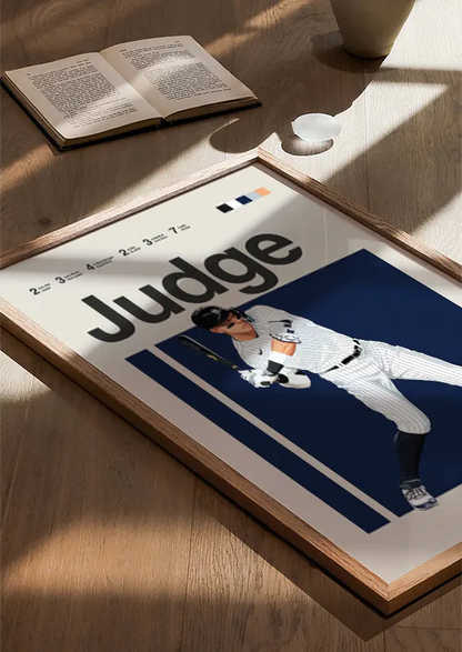 yankees baseball print with aaron judge
