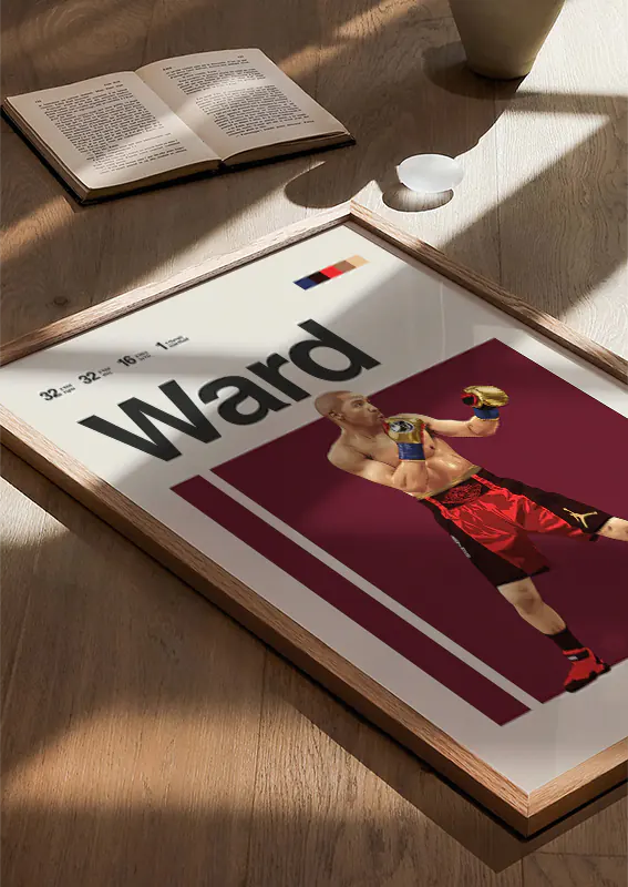 Modern sports poster showing Andre Ward in fighting stance